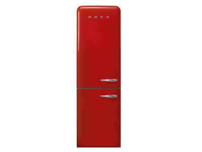 24" SMEG 12.75 Cu. Ft. Free Standing Bottom Mount Refrigerator in Red - FAB32ULRD3