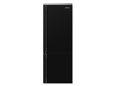 28" SMEG 18.01 Cu.Ft. Free Standing Bottom Mount Refrigerator in Black - FA490URBL