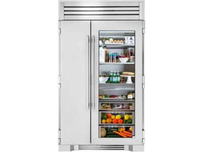 48" True Residential Built-In Side By Side Refrigerator With Stainless Glass Door - TR-48SBS-SG-C