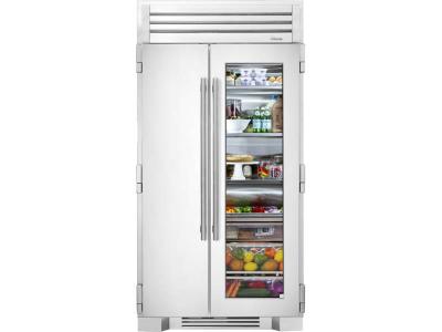 42" True Residential Built-In Side By Side Refrigerator With Stainless Glass Door - TR-42SBS-SG-C