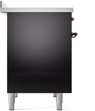 40" ILVE Nostalgie II Electric Freestanding Range in Glossy Black with Bronze Trim - UPDI406NMP/BKB