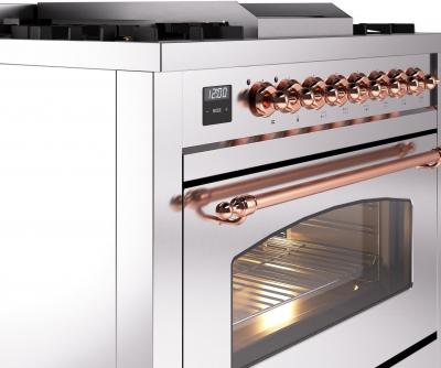 36" ILVE Professional Plus II Dual Fuel Natural Gas Freestanding Range with Copper Trim - UP36FNMP/SSP NG