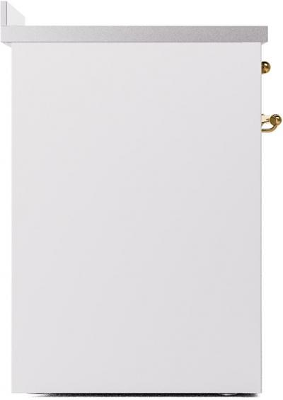 30" ILVE Nostalgie II Electric  Freestanding Range in White with Brass Trim  - UPI304NMP/WHG