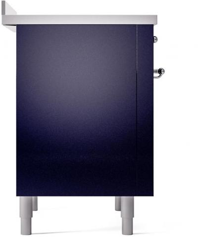 36" ILVE Nostalgie II Electric Freestanding Range in Blue with Chrome Trim - UPI366NMP/MBC