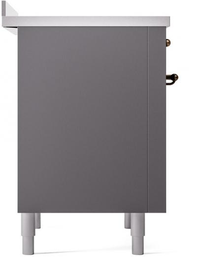 36" ILVE Nostalgie II Electric Freestanding Range in Matte Graphite with Bronze Trim - UPI366NMP/MGB