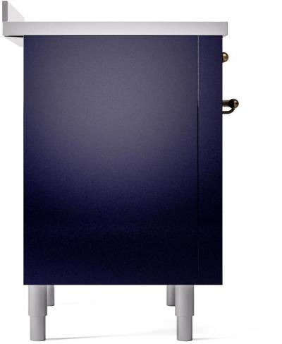 36" ILVE Nostalgie II Electric Freestanding Range in Blue with Bronze Trim - UPI366NMP/MBB