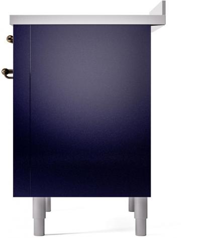 36" ILVE Nostalgie II Electric Freestanding Range in Blue with Bronze Trim - UPI366NMP/MBB