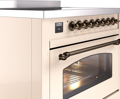 36" ILVE Nostalgie II Electric Freestanding Range in Antique White with Bronze Trim - UPI366NMP/AWB