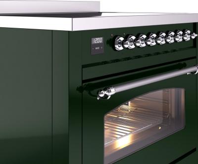 36" ILVE Nostalgie II Electric Freestanding Range in Emerald Green with Chrome Trim - UPI366NMP/EGC