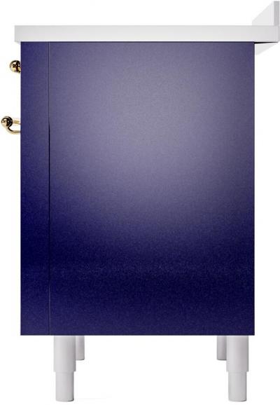 36" ILVE Nostalgie II Electric Freestanding Range in Blue with Brass Trim - UPI366NMP/MBG