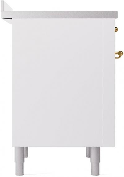 36" ILVE Nostalgie II Electric Freestanding Range in White with Brass Trim - UPI366NMP/WHG