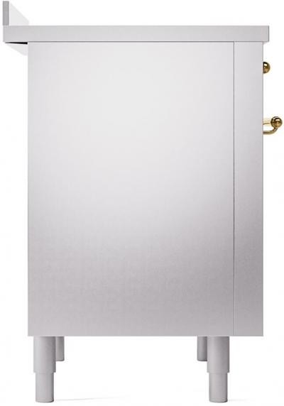 36" ILVE Nostalgie II Electric Freestanding Range in Stainless Steel with Brass Trim - UPI366NMP/SSG