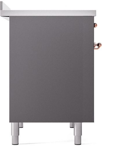 40" ILVE Nostalgie II Electric Freestanding Range in Matte Graphite with Copper Trim - UPDI406NMP/MGP