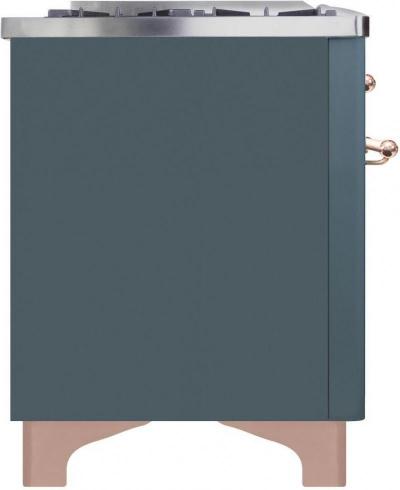 36" ILVE Majestic II Dual Fuel Natural Gas Freestanding Range in Blue Grey with Copper Trim - UM09FDNS3/BGP NG