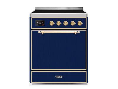 30" ILVE 4 Cu. Ft. Majestic II Electric Freestanding Range with Brass Trim - UMI30QNE3/MBG