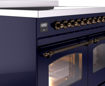 40" ILVE Nostalgie II Electric Freestanding Range in Blue with Bronze Trim - UPDI406NMP/MBB