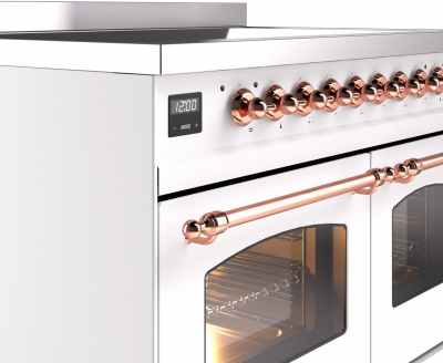 40" ILVE Nostalgie II Electric Freestanding Range in White with Copper Trim - UPDI406NMP/WHP