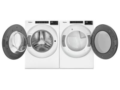 27" Whirlpool 5.2 Cu. Ft. Front Load Washer and 7.4 Cu. Ft. Electric Wrinkle Shield Front Load Dryer -  WFW5605MW-YWED5605MW