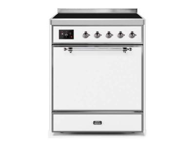 30" ILVE 4 Cu. Ft. Majestic II Electric Freestanding Range with Chrome Trim - UMI30QNE3/WHC