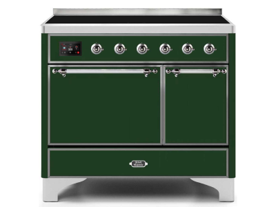 40" ILVE Majestic II Electric Freestanding Range in Emerald Green with Chrome Trim - UMDI10QNS3/EGC