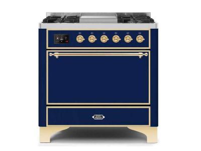 36" ILVE Majestic II Dual Fuel Natural Gas Freestanding Range With Copper Trim - UM09FDQNS3/MBP NG