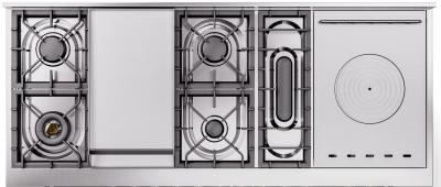 60" ILVE Nostalgie II Dual Fuel Natural Gas Freestanding Range in White with Bronze Trim - UP60FSNMP/WHB NG