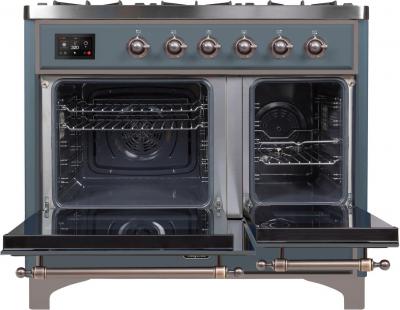 40" ILVE Majestic II Dual Fuel Liquid Propane Freestanding Range with Bronze Trim - UMD10FDNS3/BGB LP