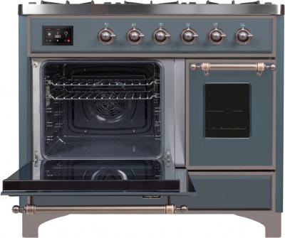 40" ILVE Majestic II Dual Fuel Liquid Propane Freestanding Range with Copper Trim - UMD10FDNS3/BGP LP