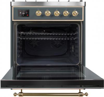 30" ILVE Majestic II Dual Fuel Natural Gas Freestanding Range with Brass Trim - UM30DNE3/BGG NG