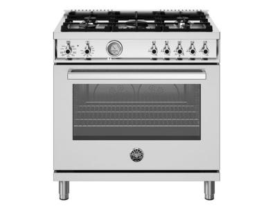 36" Bertazzoni Professional Series Dual Fuel Range With 6 Burners - PRO365DFMXV