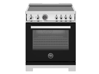 30" Bertazzoni Induction Range With 4 Heating Zones In Matte Black - PRO304IFEPNET