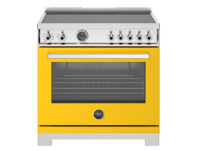 36" Bertazzoni Professional Series Induction Range With 5 Heating Zones In Yellow - PRO365ICFEPGIT