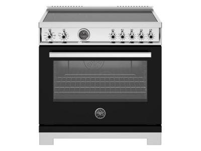 36" Bertazzoni Professional Series Induction Range With 5 Heating Zones In Black - PRO365ICFEPNET