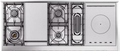 60" ILVE Nostalgie II Dual Fuel Natural Gas Freestanding Range in Stainless Steel with Brass Trim - UP60FSNMP/SSG NG