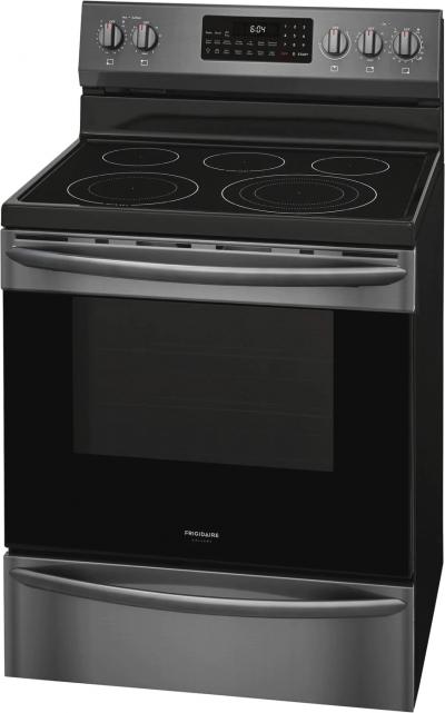 30" Frigidaire Gallery 5.7 Cu. Ft. Freestanding Electric Range With Air Fry In Black Stainless Steel - GCRE306CAD
