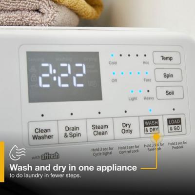 27” Whirlpool 5.2 Cu. Ft. Ventless All-in-One Washer & Dryer - WFC682CLW