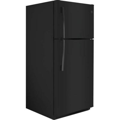 30" GE 18.2 Cu. Ft. Top-Freezer Refrigerator in Black Color - GTS18FTLKBB