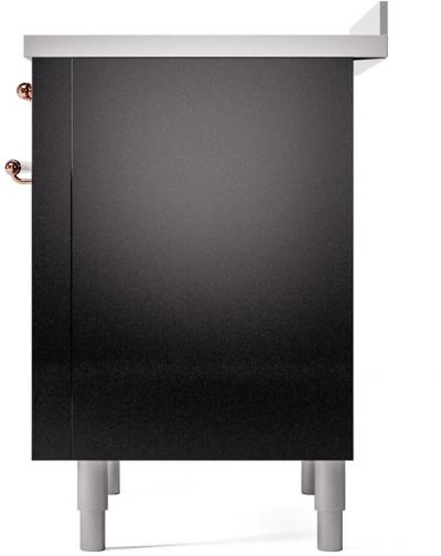 36" ILVE Nostalgie II Electric Freestanding Range in Glossy Black with Copper Trim - UPI366NMP/BKP