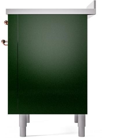 36" ILVE Nostalgie II Electric Freestanding Range in Emerald Green with Copper Trim - UPI366NMP/EGP