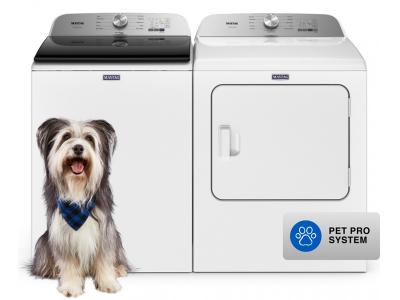 28" Maytag Pet Pro Top Load Washer and Pet Pro Top Load Gas Dryer - MVW6500MW-MGD6500MW