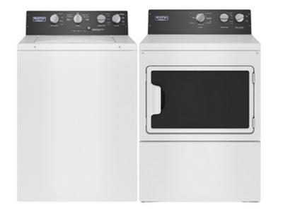 27" Maytag Commercial-Grade Residential Agitator Washer and Dryer - MVWP586GW-MGDP586KW