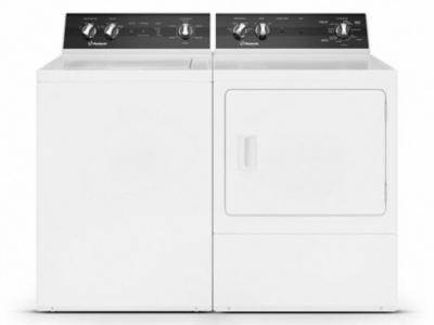 Huebsch 3.2 Cu. Ft. TR5 Ultra-Quiet Top Load Washer and 7.0 Cu. Ft. DR5 Sanitizing Electric Dryer - TR5104WN-DR5103WE