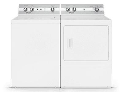 Huebsch 3.2 Cu. Ft. TC5 Top Load Washer and DC5 Sanitizing Electric Dryer - TC5102WN-DC5102WE