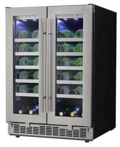 24” Silhouette  Napa  French Door Wine Cooler - DWC047D1BSSPR