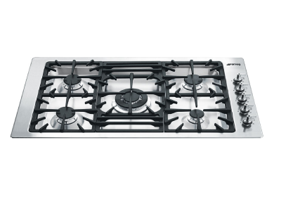 36" SMEG Gas Cooktop with 5 Sealed Burners - PGFU36X