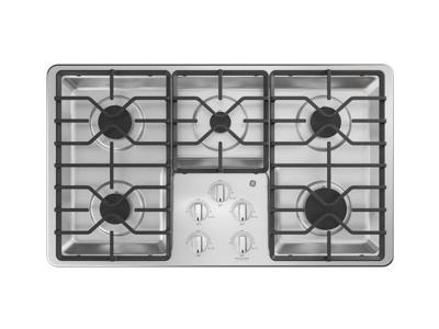 36" GE Built-In Gas Deep Recessed  Stainless Steel Cooktop - JGP3036SLSS