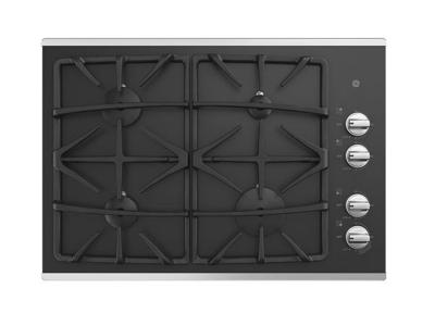 30" GE Built-In Gas on Glass Deep Recessed  Stainless Steel Cooktop - JGP5530SLSS