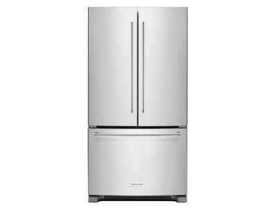 36" KitchenAid 25 Cu. Ft. Standard Depth French Door Refrigerator with Interior Dispense - KRFF305ESS