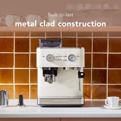 KitchenAid Semi Automatic Espresso Machine with Burr Grinder in Apple Red- KES6551PL