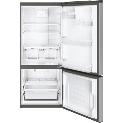 30" GE 20.9 Cu. Ft. Bottom Mount Refrigerator In Fingerprint Resistant Stainless Steel - GBE21AYRKFS